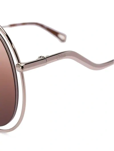Shop Chloé Wendy Round-frame Sunglasses In Brown
