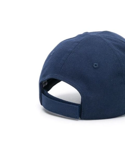 Shop Balenciaga Bb Embroidered Baseball Cap In Blue