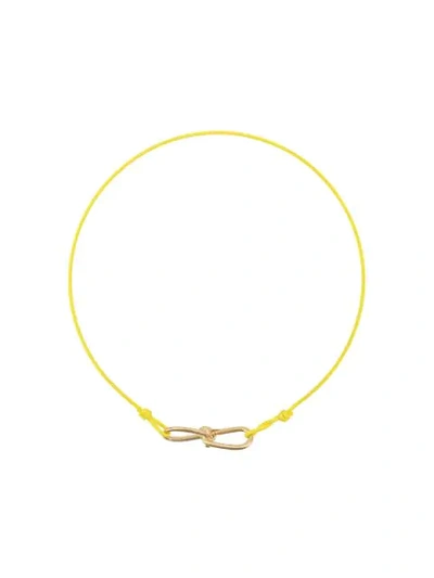 Shop Annelise Michelson Extra Small Wire Cord Bracelet In Yellow