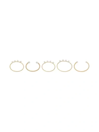 Shop Isabel Marant Delicate Ring Set In Metallic