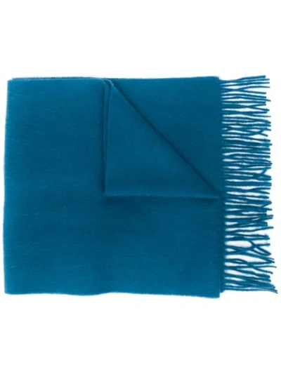 Shop Mulberry Small Solid Scarf In Blue