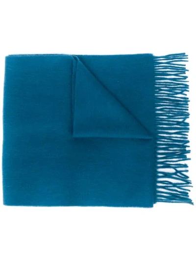 Shop Mulberry Small Solid Scarf In Blue
