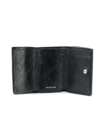 Shop Balenciaga Mini Paper Graffiti Wallet In Black