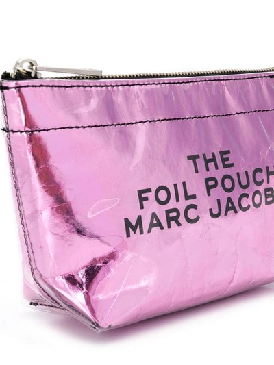 Shop Marc Jacobs Foil Travel Pouch In 650 Pink