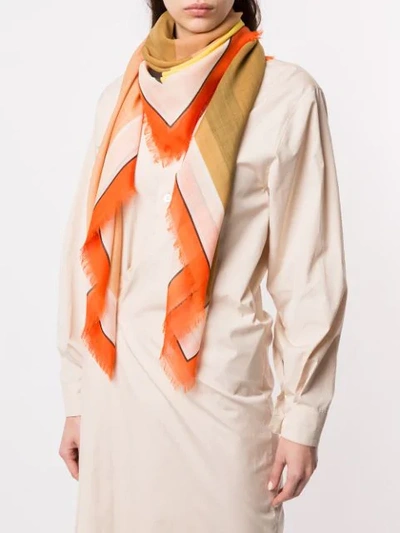 Shop Loewe Striped Scarf In Multicolour