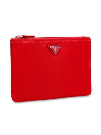 Shop Prada Vela Pouch In Red