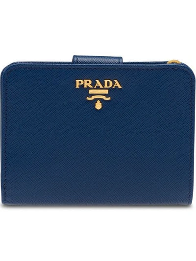 Shop Prada Small Wallet In Blue