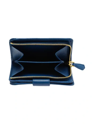 Shop Prada Small Wallet In Blue