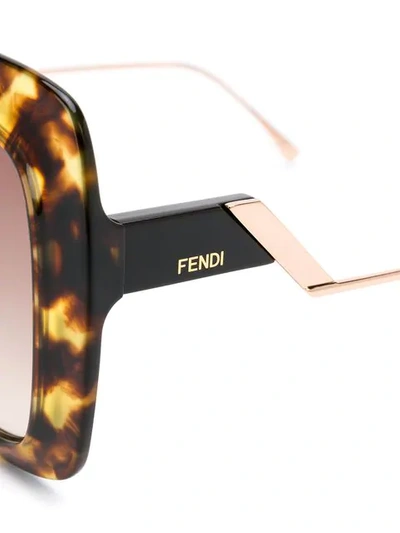 Shop Fendi Oversized Sunglasses In Brown