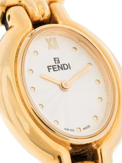 Pre-owned Fendi Oval Face Wrist Watch In Black