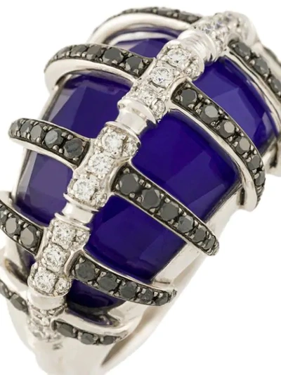 Shop Stephen Webster 18kt White Gold, Lapis Lazuli And Diamond Ring In Metallic