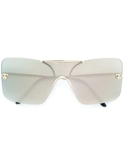 Shop Cartier Panthère De  Sunglasses In Metallic