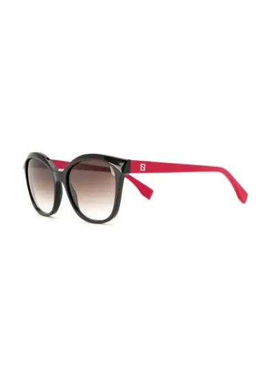 Shop Fendi Two Tone Sunglasses In Brown
