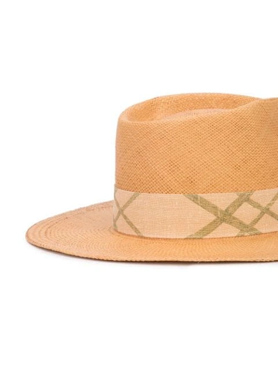 Shop Nick Fouquet Woven Trilby Hat In Brown