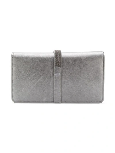 Shop Fabiana Filippi Embellished Strap Wallet In Silver