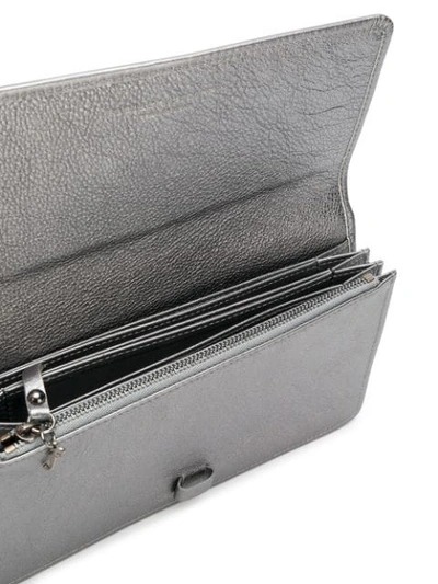 Shop Fabiana Filippi Embellished Strap Wallet In Silver