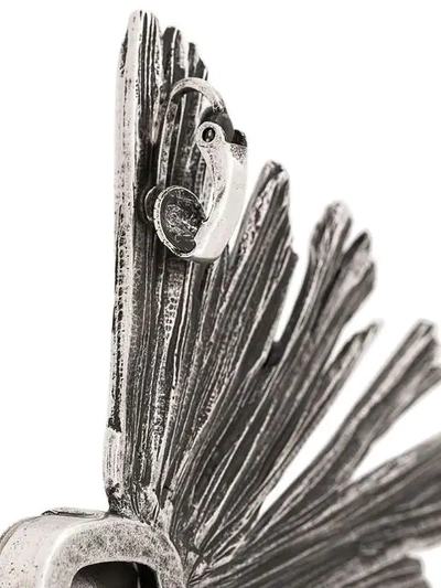 Shop Saint Laurent Metal Rhinestone Earrings In Silver
