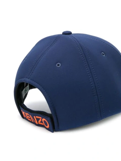 Shop Kenzo Tiger Embroidered Cap - Blue
