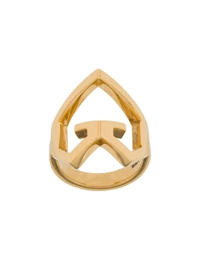 Shop Givenchy Heart Charm Ring In Gold