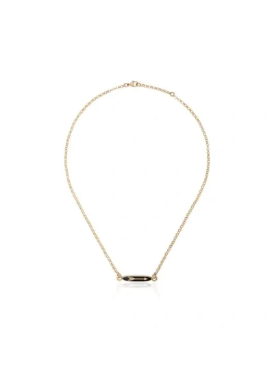 Shop Foundrae Navy Blue And Yellow Gold Dream Adjustable Sequence Necklace In Black