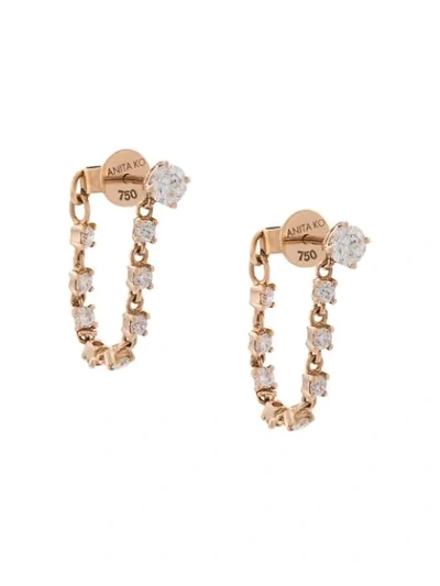 Shop Anita Ko Rope Hoop Earrings In Neutrals