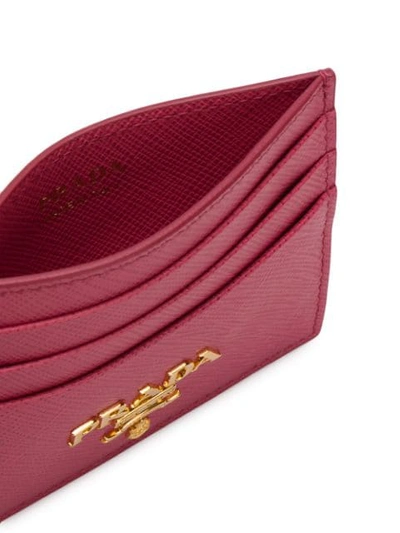Shop Prada Saffiano Card Holder - Pink