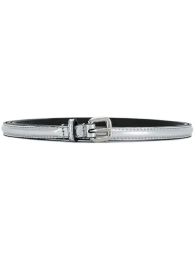 Shop Ermanno Scervino Thin Buckle Belt - Grey