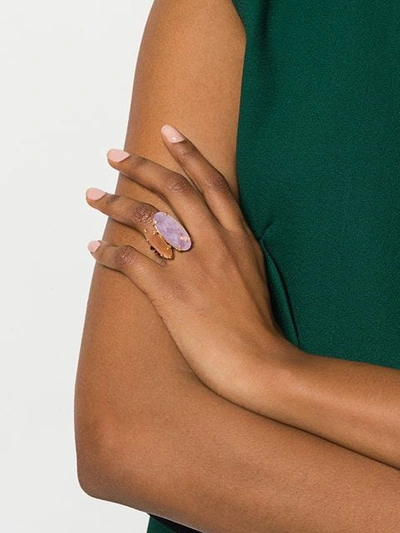 Wouters & Hendrix 'technofossils' Ring Mit Sonnenstein Und Amethyst In Metallic