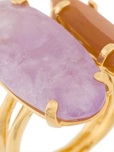 Wouters & Hendrix 'technofossils' Ring Mit Sonnenstein Und Amethyst In Metallic
