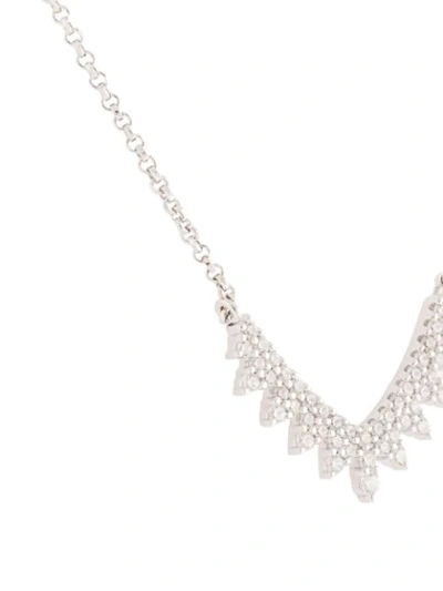 Shop Apm Monaco Embellished Tiara Necklace In Silver