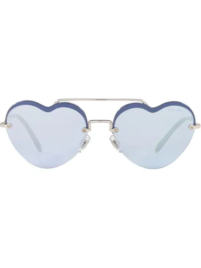 Shop Miu Miu Noir Sunglasses In Blue