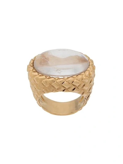 Shop Aurelie Bidermann Panama Ring In Gold