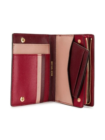 Shop Michael Michael Kors Jet Set Slim Wallet In Red