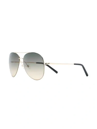 Shop Matthew Williamson Aviator Gradient Sunglasses In Gold/grey