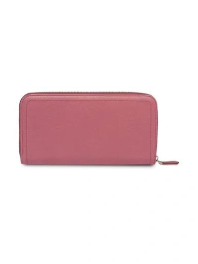 Shop Prada Logo-patch Zipped Wallet In Pink