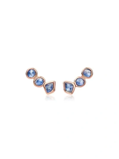 Shop Monica Vinader Siren Climber Kyanite Earrings In Blue