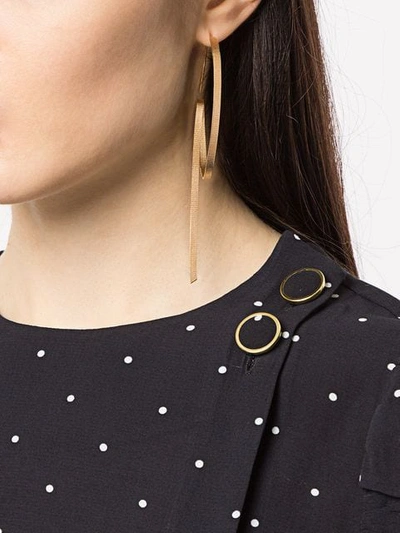 Shop Annie Costello Brown Lasso Earrings In Gold