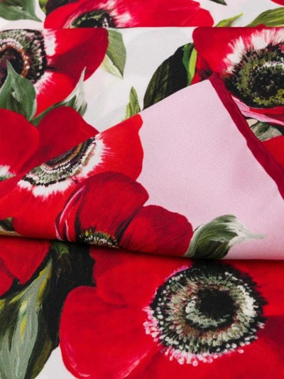 Shop Dolce & Gabbana Satin Flower Scarf In Pink