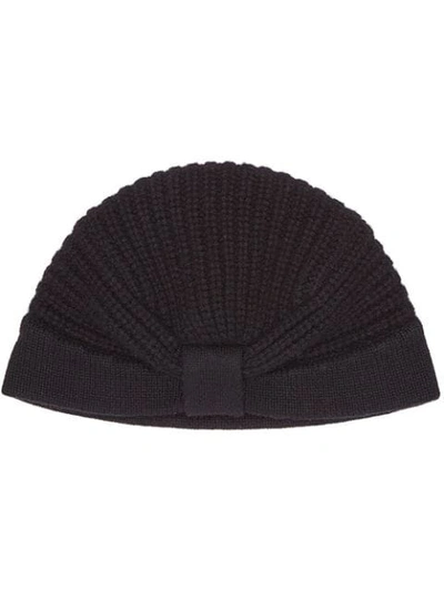 Shop Fendi Cashmere Knitted Hat - Black