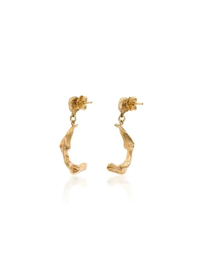 Shop Hermina Athens Stardust Moon Gold-plated Earrings In Metallic