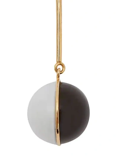 Shop Jw Anderson Enamel Mini Sphere Drop Earrings In Black