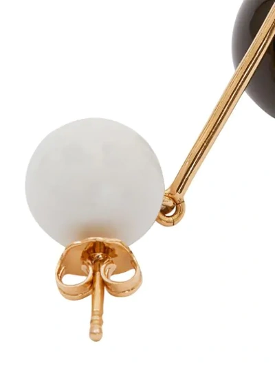 Shop Jw Anderson Enamel Mini Sphere Drop Earrings In Black