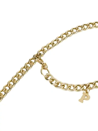 Shop P.a.r.o.s.h Logo Chain Necklace In Gold