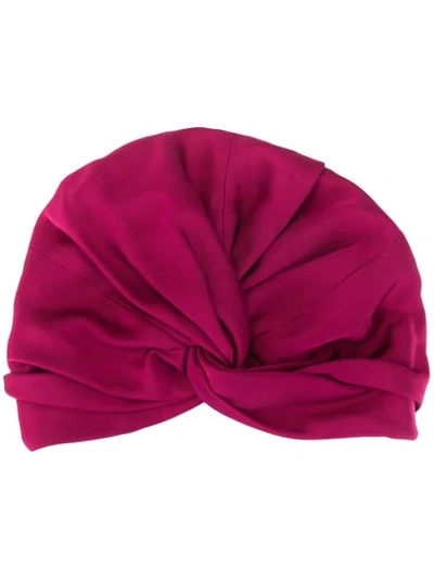 Shop Layeur Knot Detail Turban In Purple