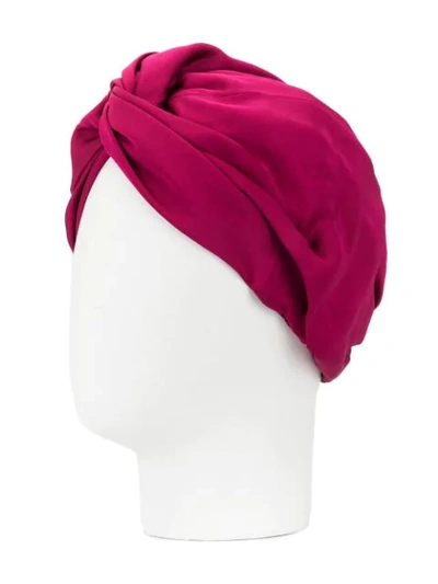 Shop Layeur Knot Detail Turban In Purple