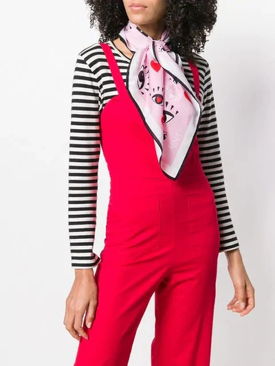 Shop Kenzo I Love  Capsule Scarf In Pink