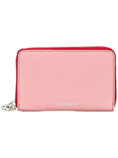 Shop Alexander Mcqueen Small Zip Wallet In Pink