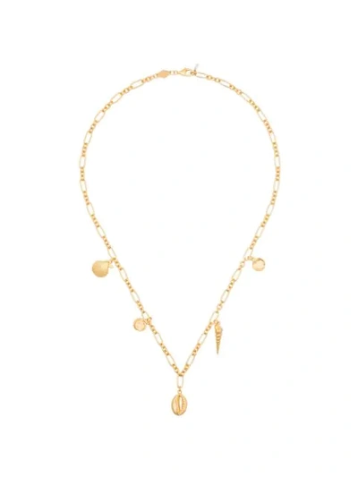 Shop Anni Lu Treasure Shell Charm Necklace In Gold