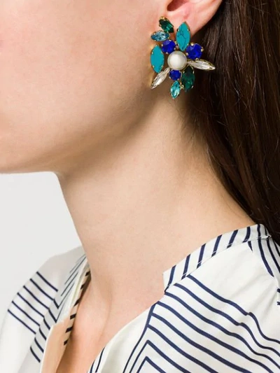 Shop Shourouk Swarovski Crystal Earrings In Blue