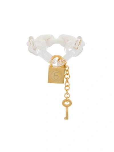 Shop Mm6 Maison Margiela Chain Bracelets In White